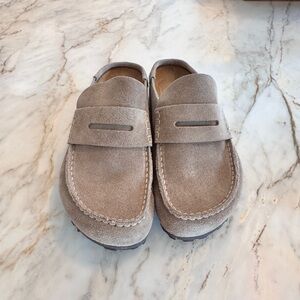 Women's Birkenstock Taupe wrapped suede clogs 39 (8)